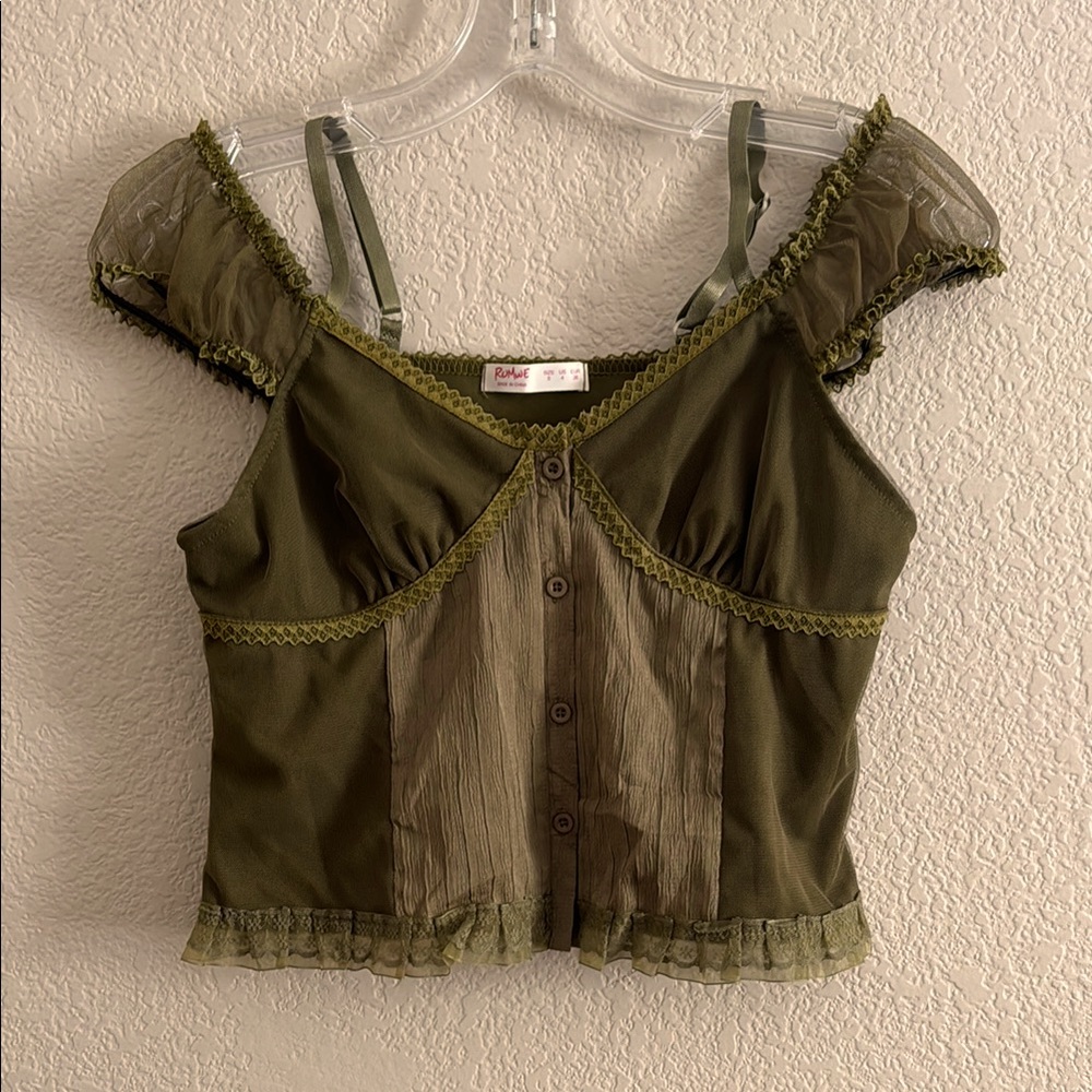 Lace Trim Crop Top